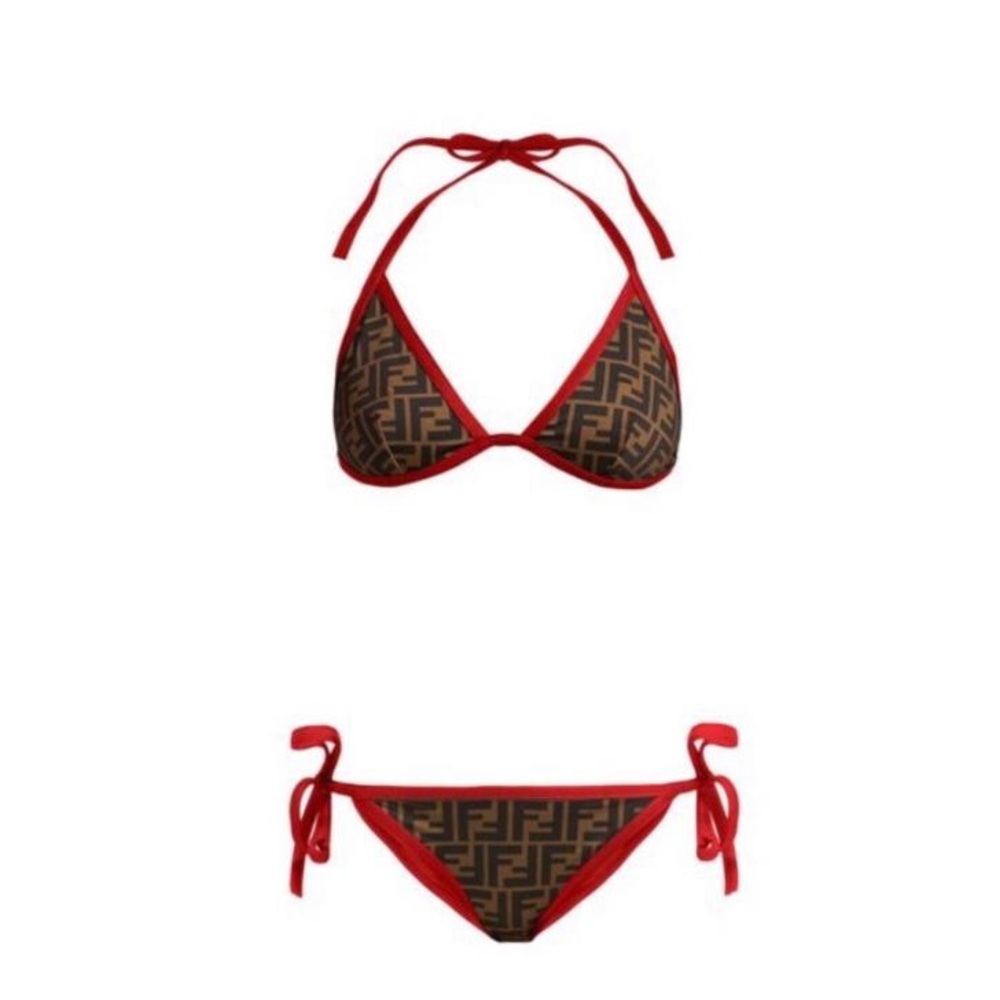 Fendi Red FF Monogram Bikini